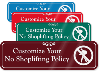 No Shoplifting Symbol Sign