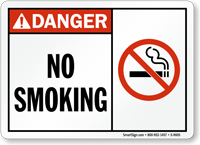 Danger: No Smoking (with symbol)
