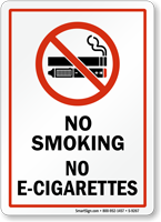 No Smoking No E Cigarettes, Prohibited Sign