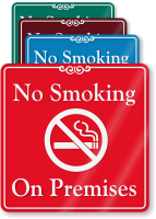No Smoking On Premises ShowCase Wall Sign