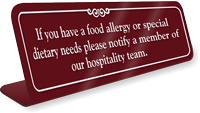 Notify Our Hospitality Team ShowCase Desk Sign