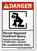 Permit Required Confined Space Training Certification Required Sign