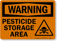 Warning Pesticide Storage Area Sign
