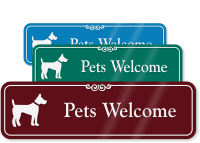 Pets Welcome with Graphic ShowCase™ Wall Sign