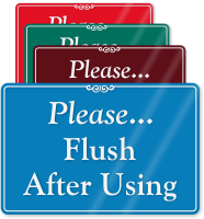 Please Flush After Using ShowCase Wall Sign