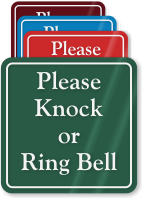 Please Knock Or Ring Bell ShowCase Wall Sign
