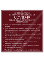 Please Read Our Updated Gym Policies ShowCase Sign