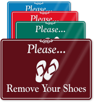 Please, Remove Your Shoes ShowCase Wall Sign