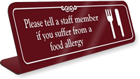 Please Tell Staff Member ShowCase Desk Sign