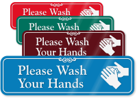 Please Wash Your Hands with Graphic ShowCase™ Sign