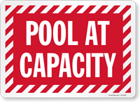 Pool At Capacity Social Distancing Sign