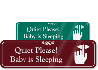 Quiet Please Baby Is Sleeping Showcase Wall Sign