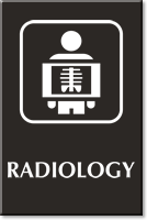 Radiology Engraved Hospital Sign with X Ray Image Symbol