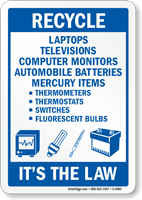 thumbnail image 2 of Sticker Collective 'Batteries Only Recycle' Sign – Window/Door Decal For Safety & Recycling Bins 2 of 4