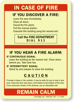 In Case Of Fire Call Fire Department Sign
