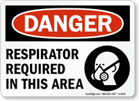 Danger: Respirator Required In This Area Sign