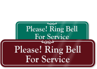 Please Ring Bell For Service ShowCase™ Wall Sign
