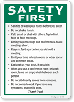 Sanitize Or Wash Your Hands Keep Six Feet Apart Sign