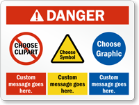 Select Cliparts, Choose Header And Add Custom Message Sign