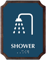 Shower Braille TactileTouch Wooden Plaque