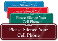 Silence Your Cell Phone Showcase Sign