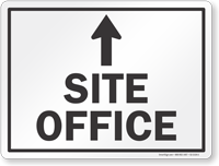 Site Office With Up Arrow Sign