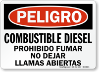 Combustible Diesel Prohibido Fumar, Spanish Diesel Fuel Sign