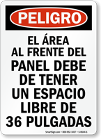 Spanish Electrical Panel Keep Clear Peligro Sign