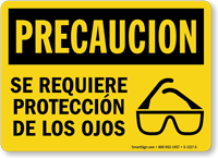 Se Requiere Proteccion De Los Ojos Spanish Sign