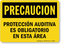 Proteccion Auditiva Es Obligatorio En Esta Area Sign