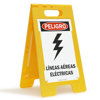 Spanish Lineas Aereas Electricas Overhead Power Lines Sign