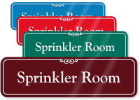 Sprinkler Room ShowCase Wall Sign
