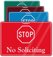 STOP No Soliciting ShowCase Wall Sign