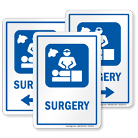 Surgery Hospital Sign with Operating Room Symbol