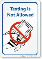 No Texting with Graphic Sign