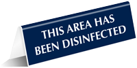 This Area Has Been Disinfected Tabletop Tent Sign