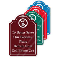 Refrain From Cell Phone Use ShowCase Sign