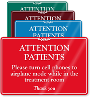 Turn Cell Phones to Airplane Mode Showcase Sign
