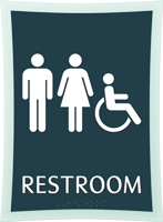 Restroom, Unisex/Handicapped, 11.375 in. x 8.375 in. Sign
