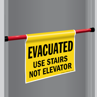 Use Stairs Not Elevator Door Barricade Sign