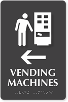 Vending Machines Left Arrow Symbol Sign with Braille
