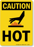 OSHA Caution Hot Sign