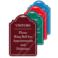 Visitors Please Ring Bell ShowCase Sign