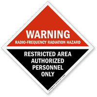 Warning Radio Frequency Radiation Hazard Restricted Area Sign
