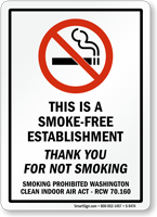 This Is A Smoke Free Establishment Sign