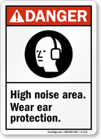 High Noise Area Wear Ear Protection Sign