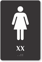 XY Women Braille Restroom Sign