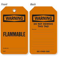 Warning Flammable Double Sided Tag