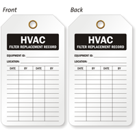HVAC  Filter Replacement Record Status Record Tag