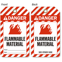 ANSI Danger Flammable Material 2 Sided Safety Tag